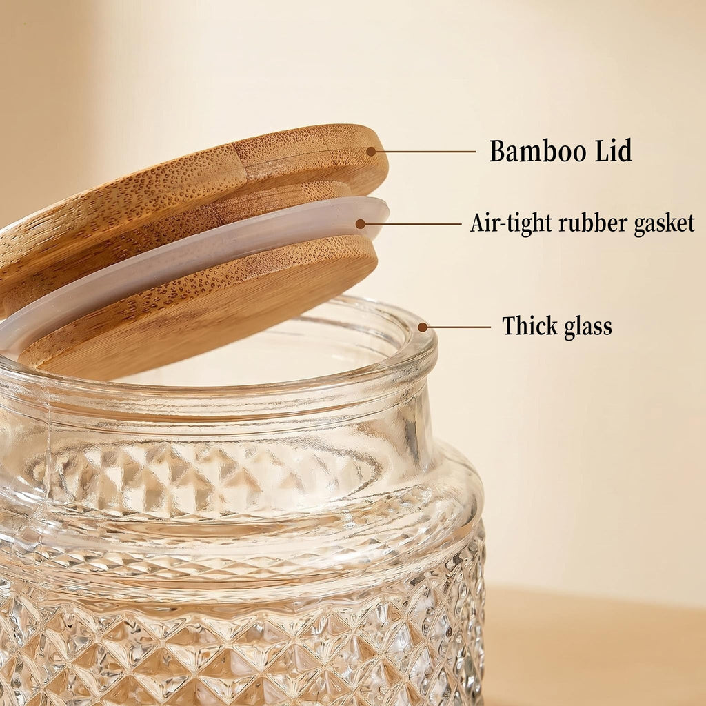 60 FL OZ/0.5 Gal Vintage Glass Storage Jar with Airtight Lid Set of 2