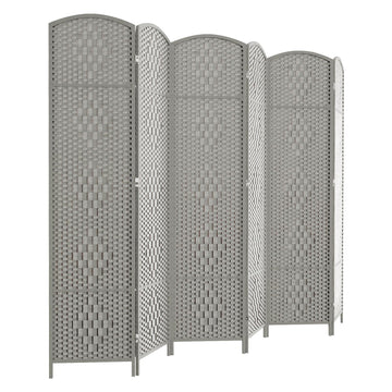 Room Divider Panel, 6 Panel Partition Room Dividers Screen, Grey