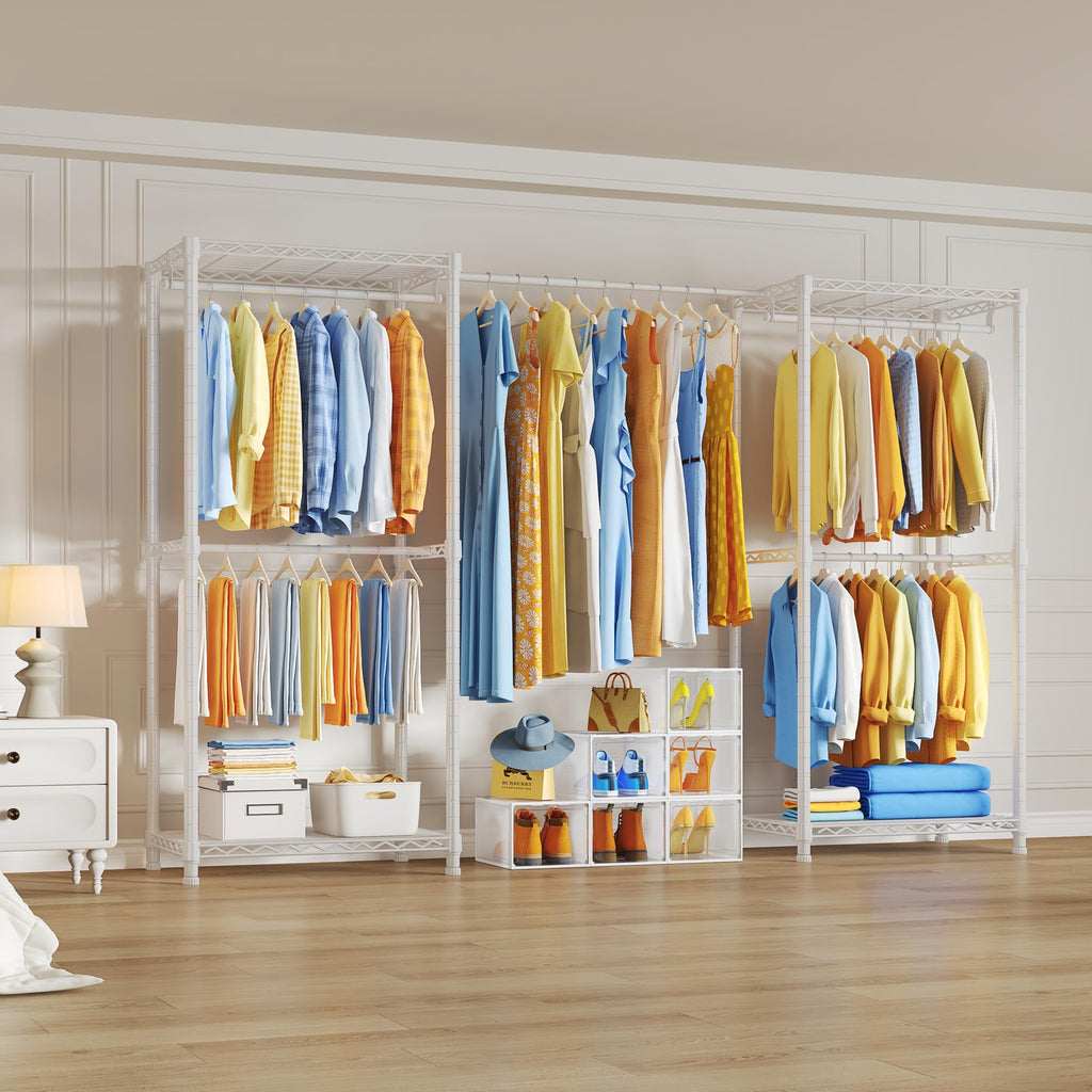 M3 Expandable Clothing Rack, Heavy Duty Clothes Rack, White