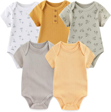 Baby Short Sleeve Bodysuit Cotton One-Piece Baby Clothes Pack