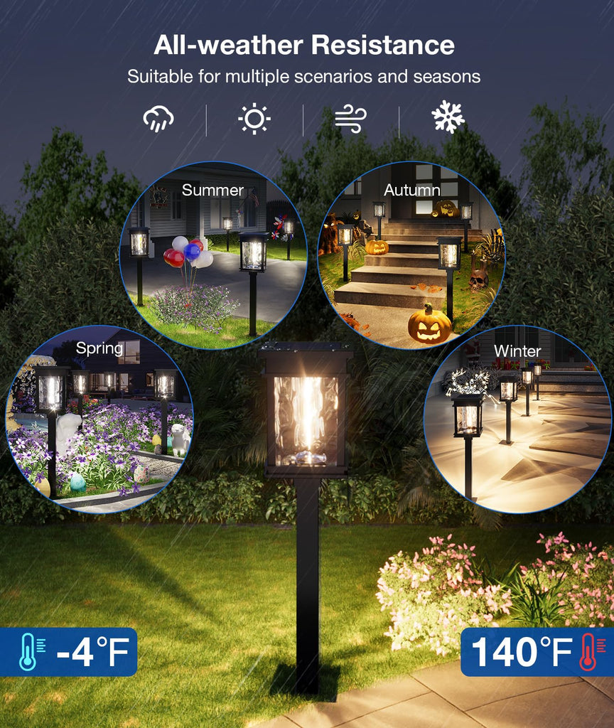 Solar Pathway Lights Outdoor, 6 Pack Solar Powered Garden Lights
