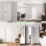 30"x80" 1-Panel Prefinished Laminate White Hollow Core Door Slab, Pre-Assembled Waterproof Shaker Style Interior Door