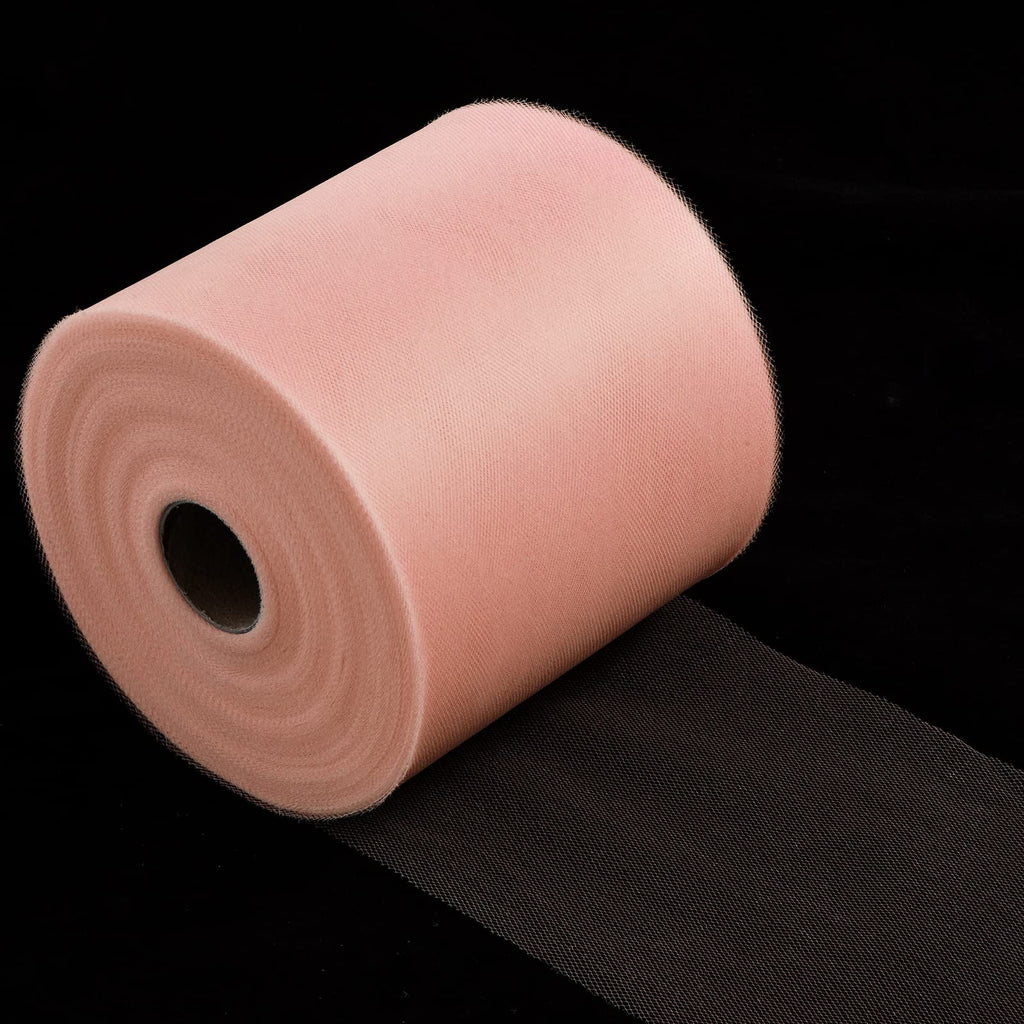 Tulle Fabric Roll, 6" by 200 Yards Tulle Roll(New-Champagne)