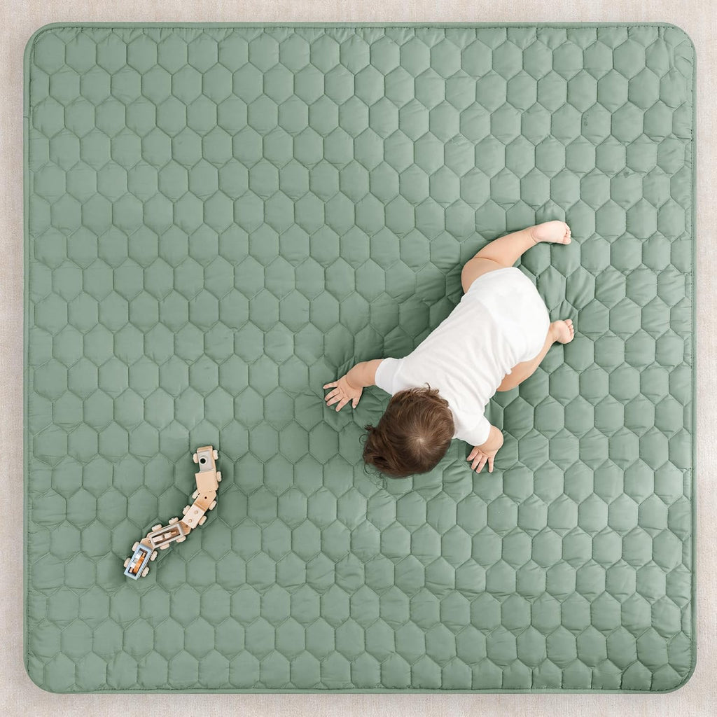Square Kids Play Mat 56 x 56in Baby Floor Mat - Fern