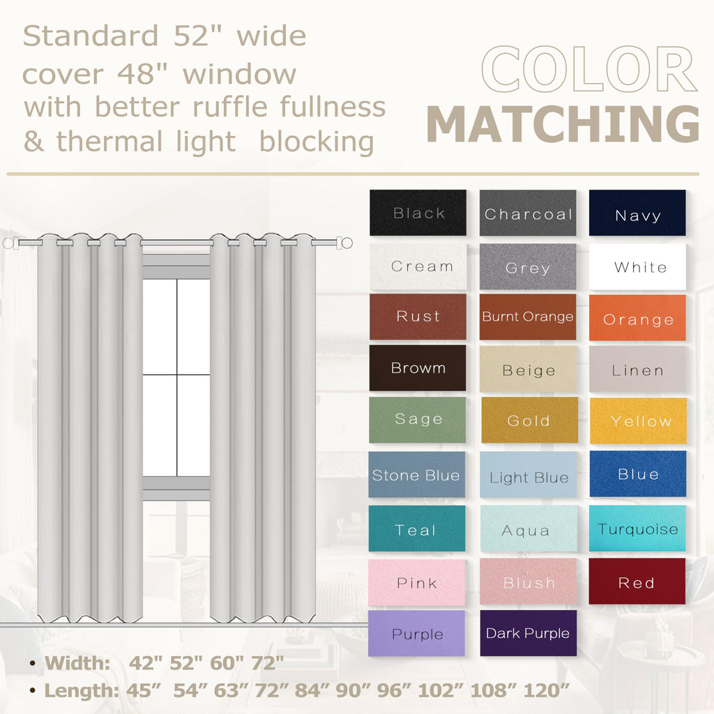 Warm Terracotta Curtains for Sliding Glass Door, 2 Panels Blackout Boho Winter Thermal Insulated Black Out Earth Tone