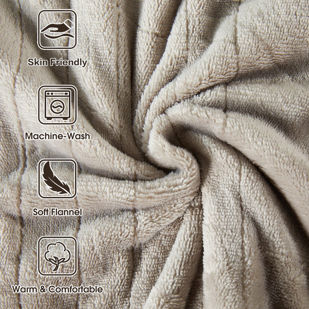 Heated Blanket Throw, Ultra Soft 2-Layer Flannel Electric Blanket
