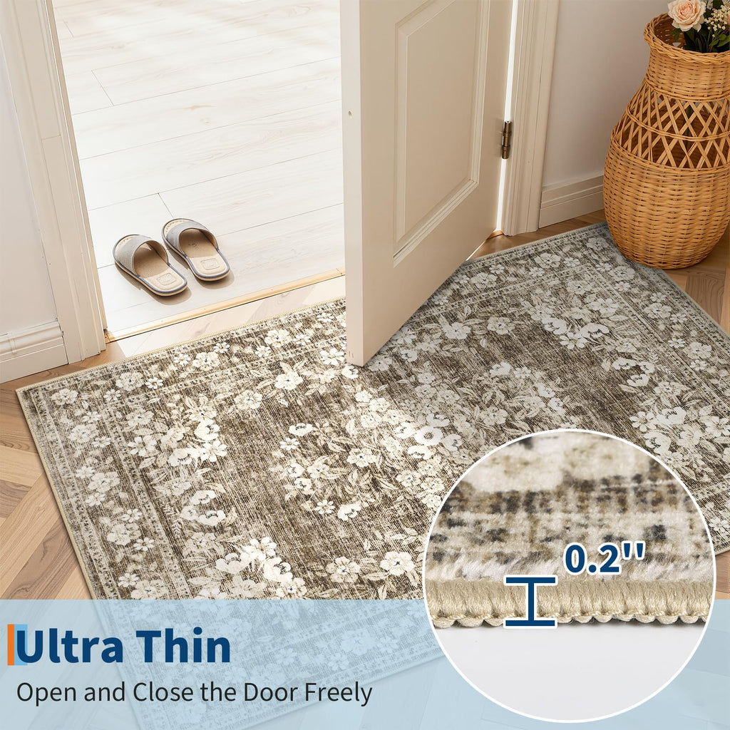 Runner Rug for Porch Vintage Distressed Throw Carpet