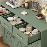 Modern Farmhouse Buffet Sideboard Cabinet, Barn Doors Storage Cabinet with Drawers and Shelves