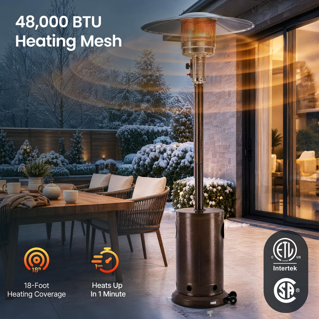 48, 000 BTU Propane Patio Heater with Sandbox for Outdoor Use