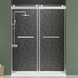 56"-60" W x 75" H Frameless Double Sliding Shower Door