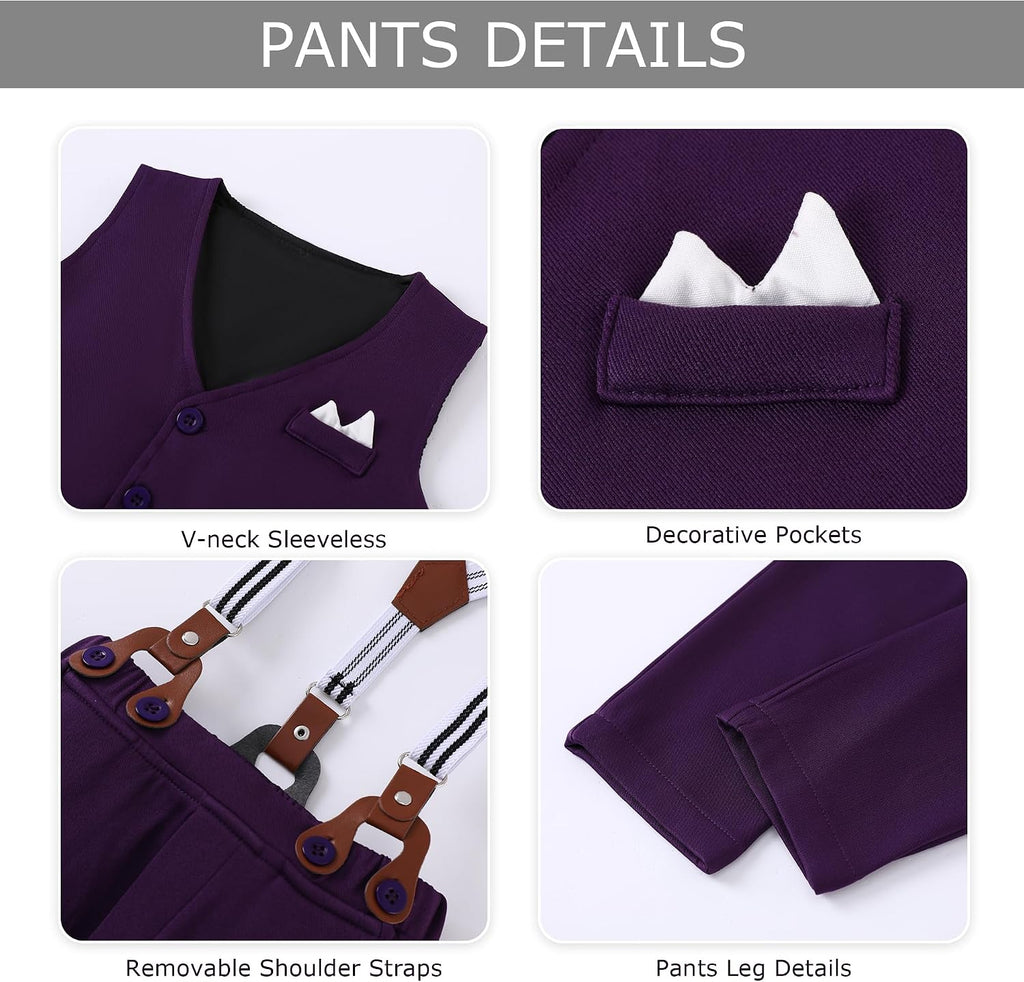 Boy Suit - Boys Wedding Formal Outfits 5 Piece Set