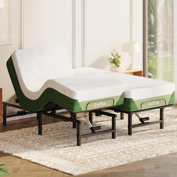 Split King Adjustable Bed Frame, Zero Gravity, Independent Head & Foot Incline, Wireless Remote, Memory Position, 900