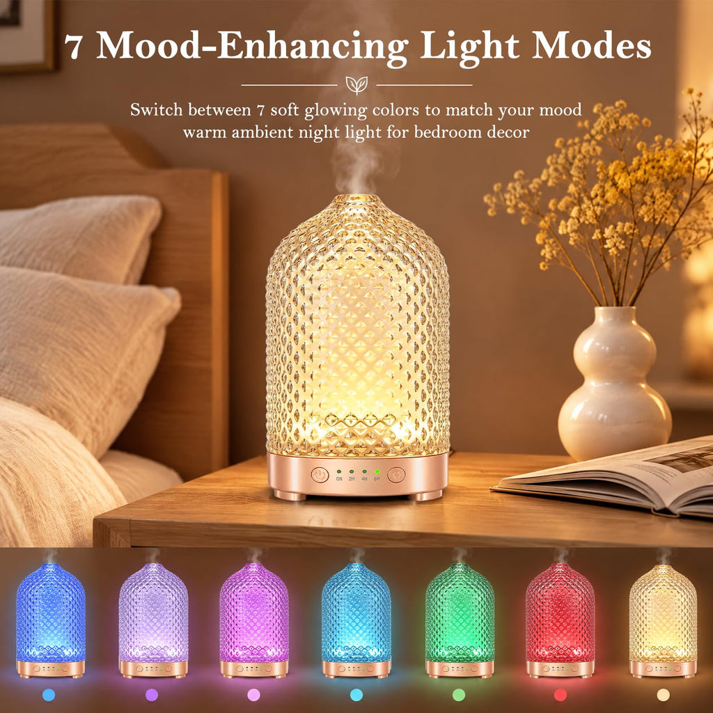 Essential Oil Diffuser, 200ml Glass Diffuser for Essential Oils