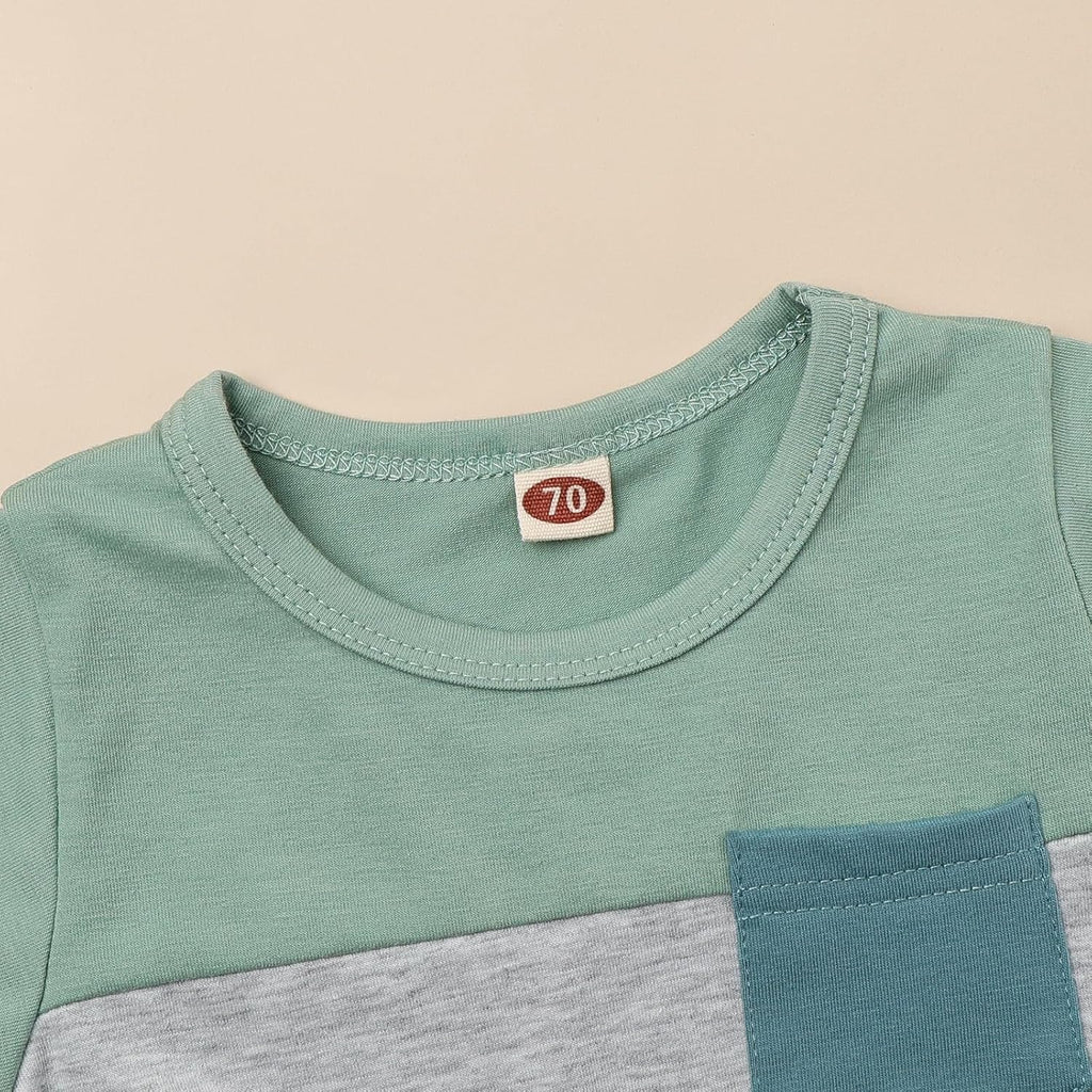 Toddler Boy Clothes Baby Summer Outfit Patchwork Tee Shorts
