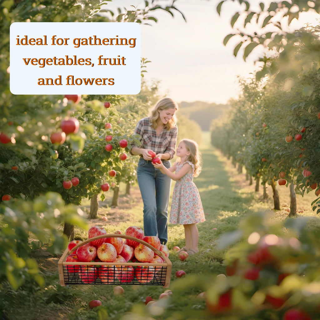 Large Garden Hod Harvest Basket, Durable Wooden Gardening, Supply Suitable, Picnic And Outdoor Picking