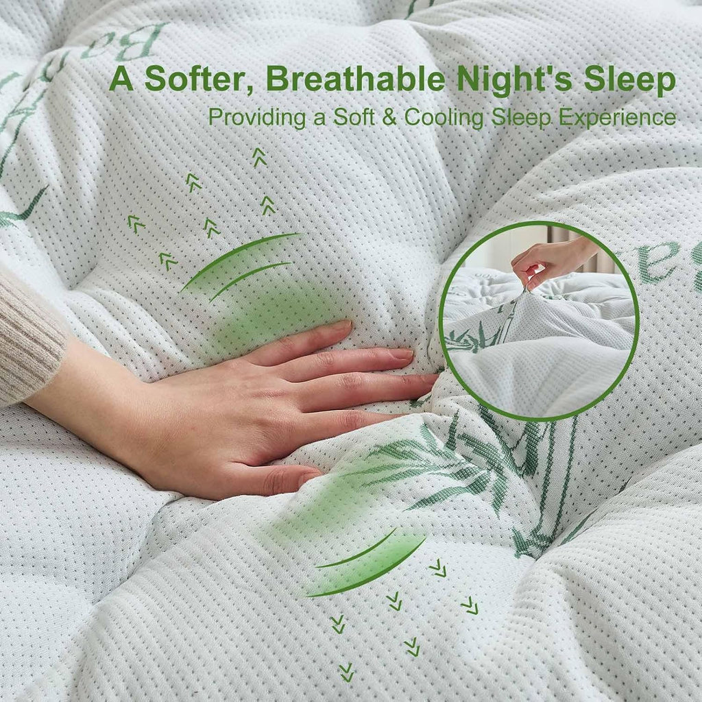 Memory Foam Mattress Topper Queen Size, 5 Inches Slow Rebound Memory Foam Topper with Cooling Viscose Made from
