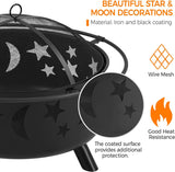 Fire Pit 30in Fire Pits for Outside Wood Burning Outdoor Fireplace with Spark Screen, Poker for Bonfire Patio Backyard Garden Picnic - Image 6