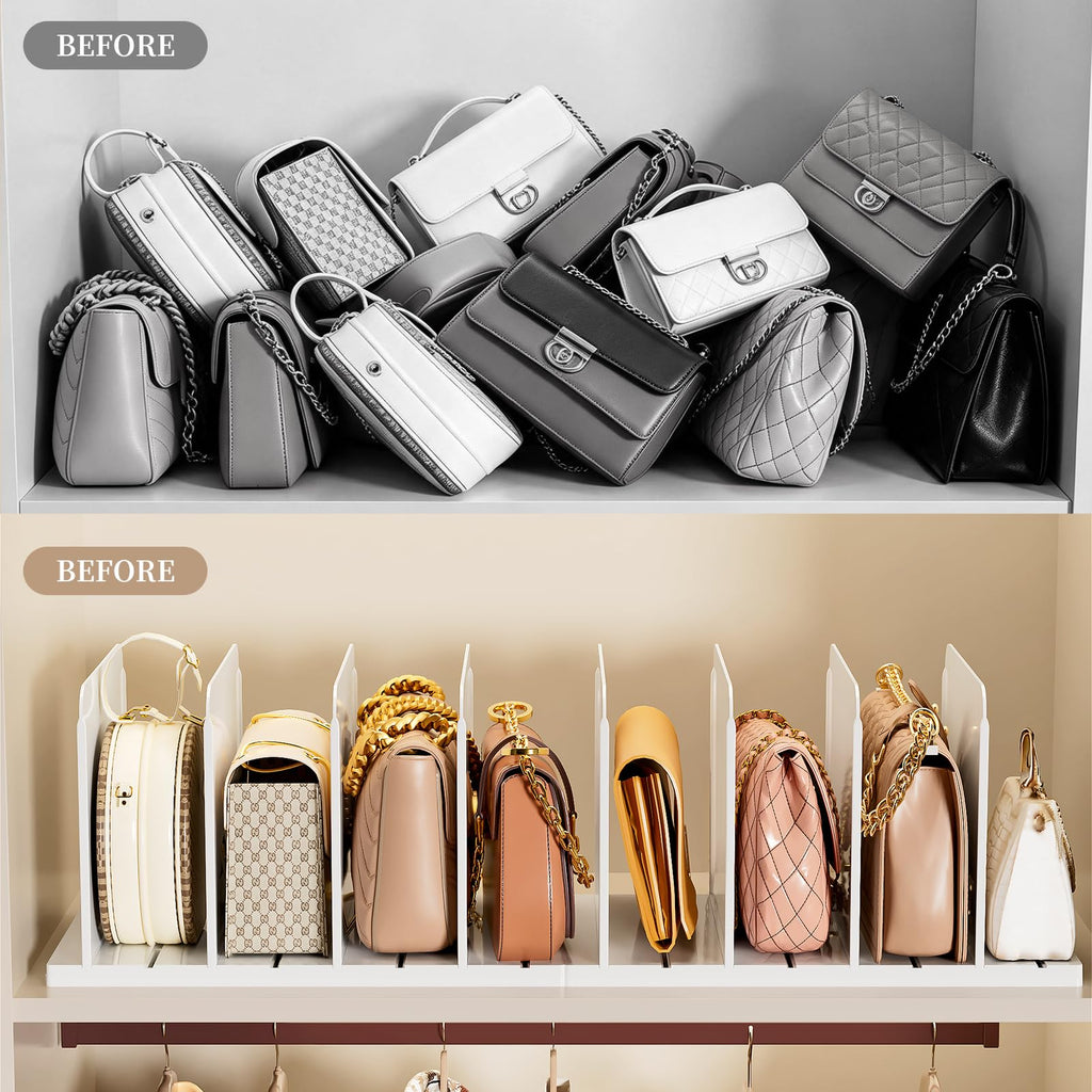 Purse Organizer for Closet Organizer Adjustable Shelf Dividers