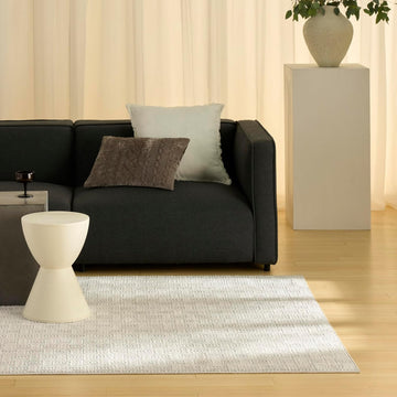 Home Nordic Ivory Grey Area Rug - Easy Clean, Non Shedding, Bed Room, Living Room, Dining Room, Kitchen (5' x