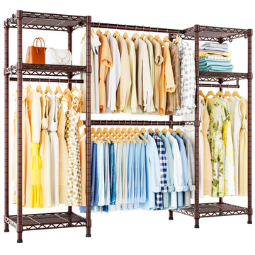 E7 Heavy Duty Closet Garment Rack, Clothes Storage Organizer System