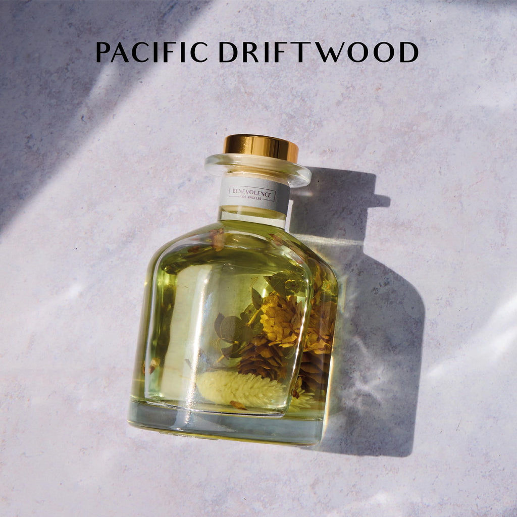 Pacific Driftwood Reed Diffuser | Eucalyptus, Fig & Sandalwood | Home Fragrance Diffuser | Long-Lasting Scent Sticks