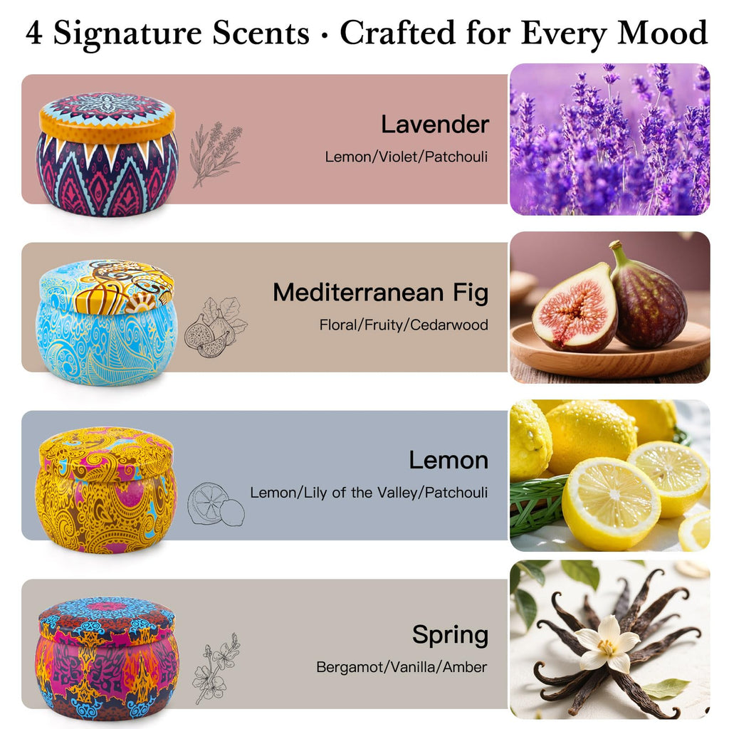 Scented Candles Gift Set for Women, 4 Pack