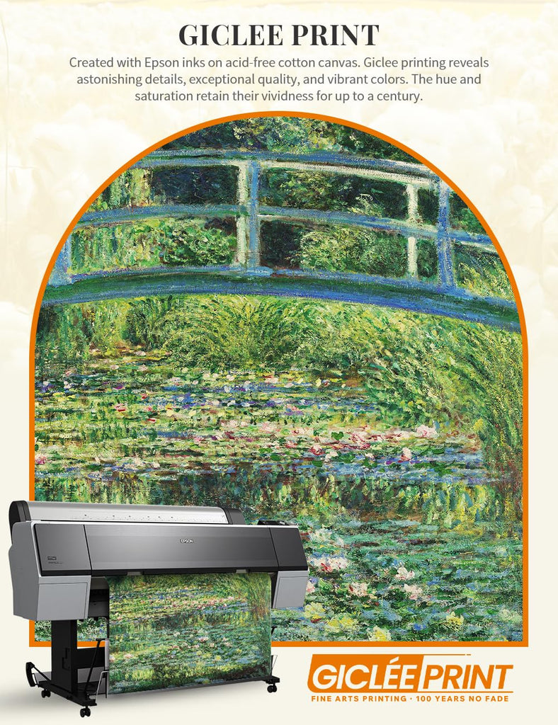 Claude Monet Wall Art Framed, Japanese Bridge, 35x29''