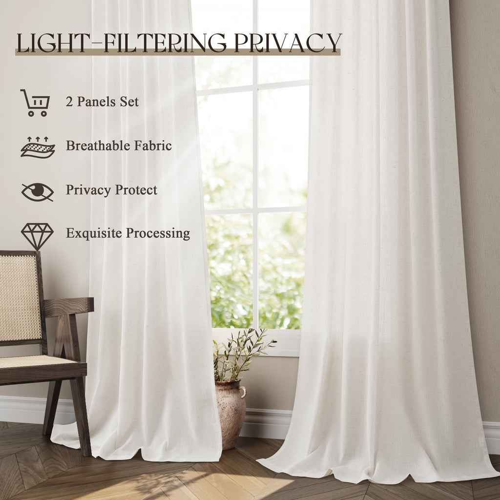 Extra Wide Linen Curtains 96 Inches Long Sliding Glass Door