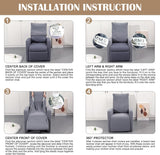 SearchI Recliner Chair Cover Jacquard Chair Covers 4 Piece