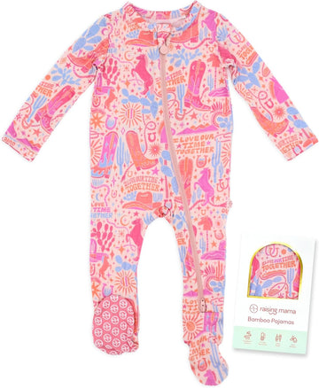 Viscose Baby Footie Pajamas with Affirmations for Moms