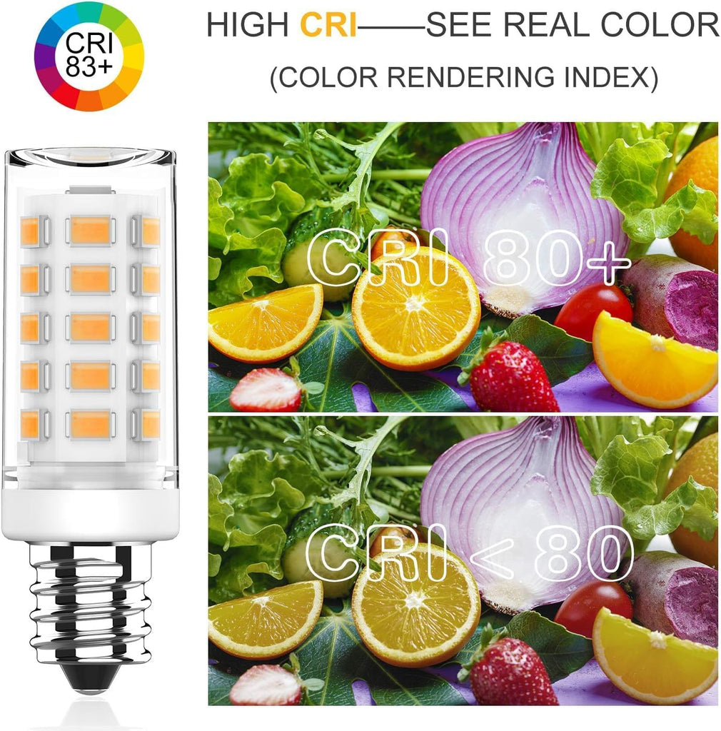 E12 LED Bulb 4W 40W Halogen Equivalent, 3000K Warm White, 400LM, 120V 6Pack