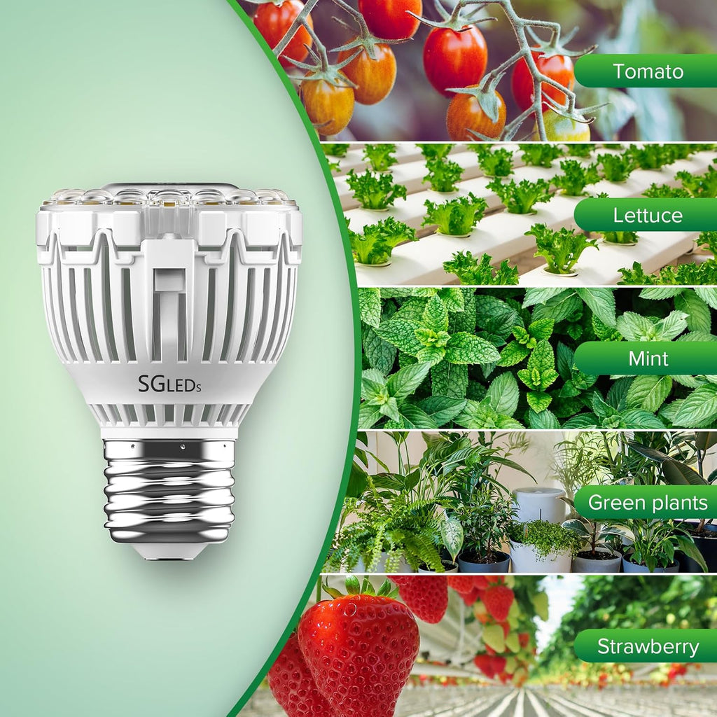 Dimmable Grow Light Bulb for Indoor Plants, Full Spectrum with Remote Control, Auto On Off Timing 4 8 12 Hrs, 10W