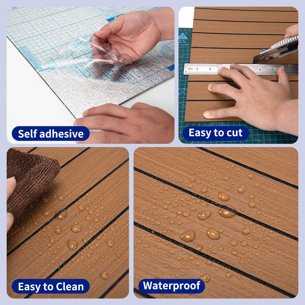 6-Pack Peel and Stick Wood Panels for Wall PVC, Walnut