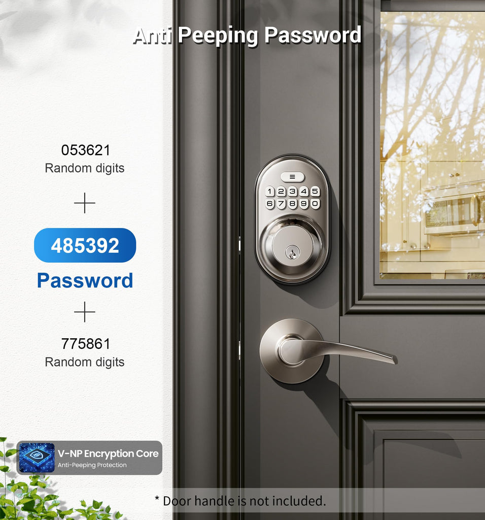 RZ-A Electronic Keypad Deadbolt Door Lock, Satin Nickel