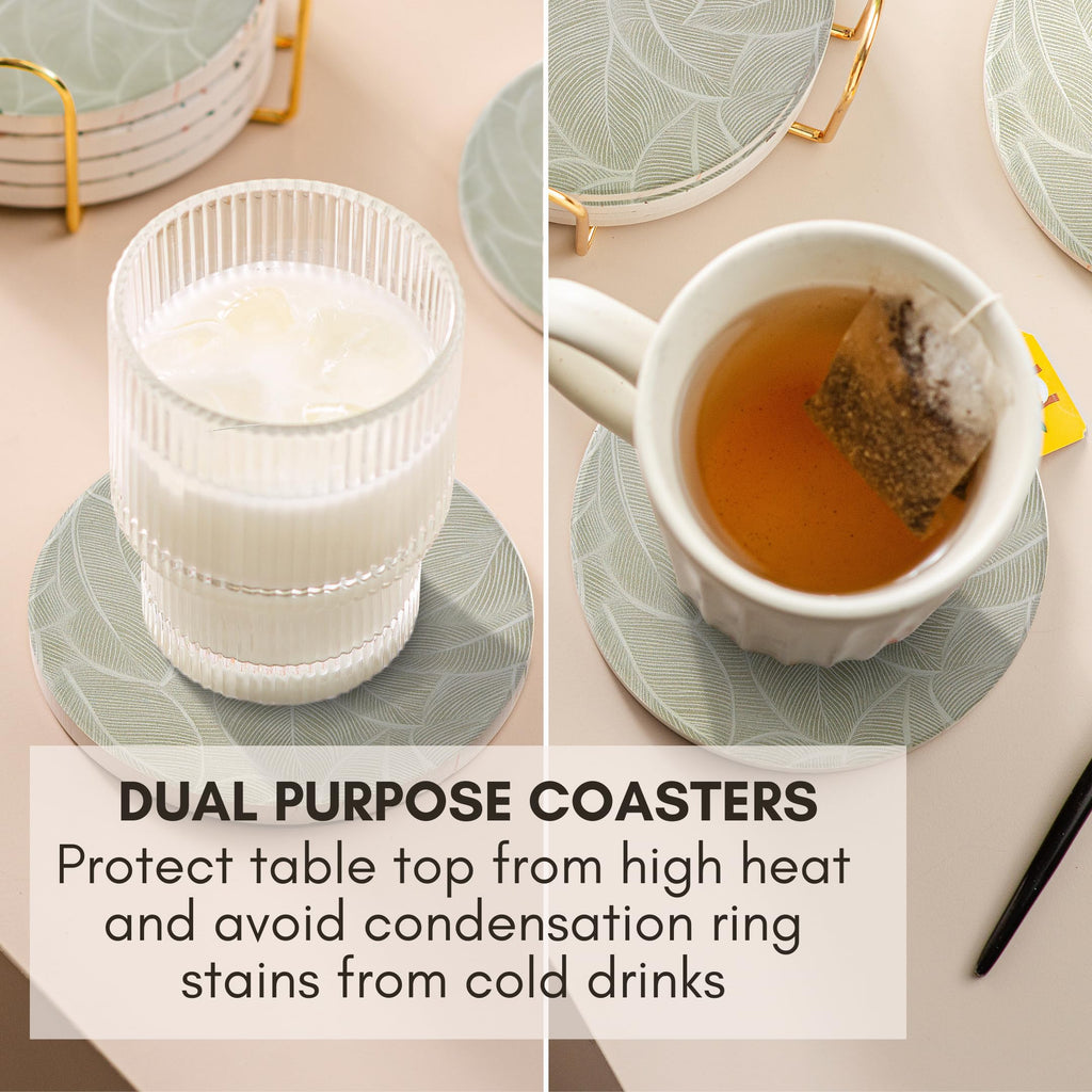 CeramicMarbleCoastersSetof6, AbsorbentDrinkCoastersforTable