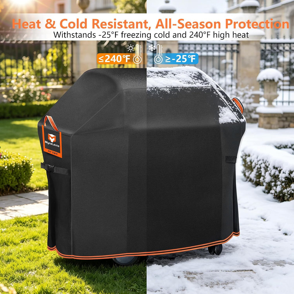 60" BBQ Grill Cover for Outdoor Grill 1000D Heavy Duty Waterproof | Fits Most 3-4 Burner Weber Nexgrill Char-Broil