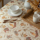 Autumn Jacquard Printed Fabric Tablecloth for Fall, Harvest, and Thanksgiving Table Cloth (Natures L