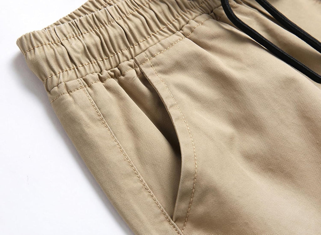 Boys Cargo Pants, Cotton Pull-On Drawstring Joggers for Kids