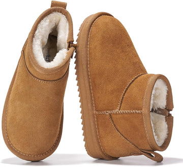 100% Genuine Leather Girls Boots Water Resistant Ankle Boots for Girls