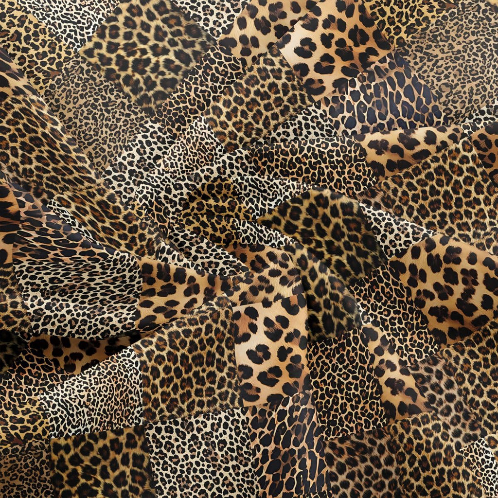 Brown Leopard Print Upholstery Fabric Soft 2 Yards