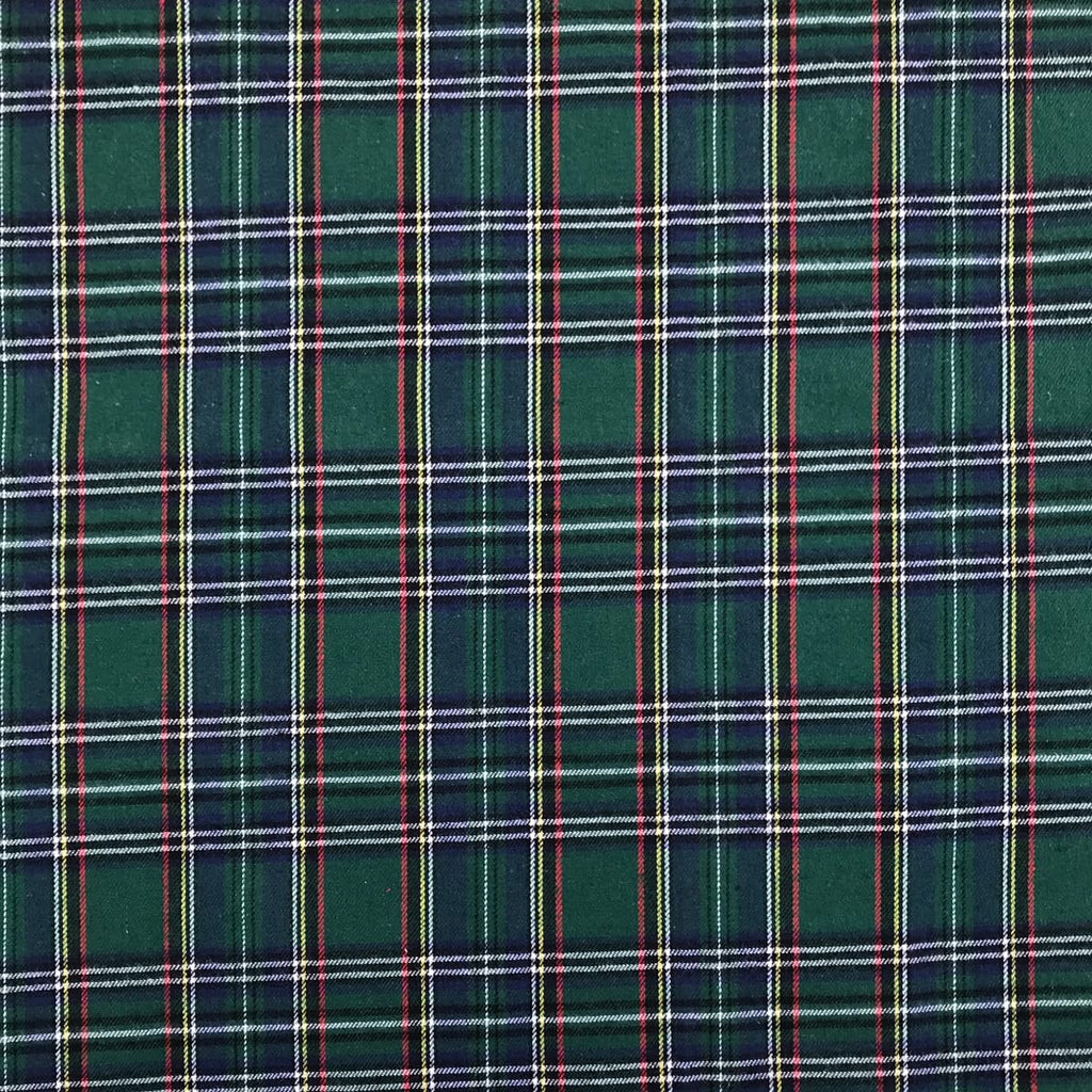 Hunter Green and Navy Blue Tartan Plaid Fabric 57" Wide x 1 Yard Cut