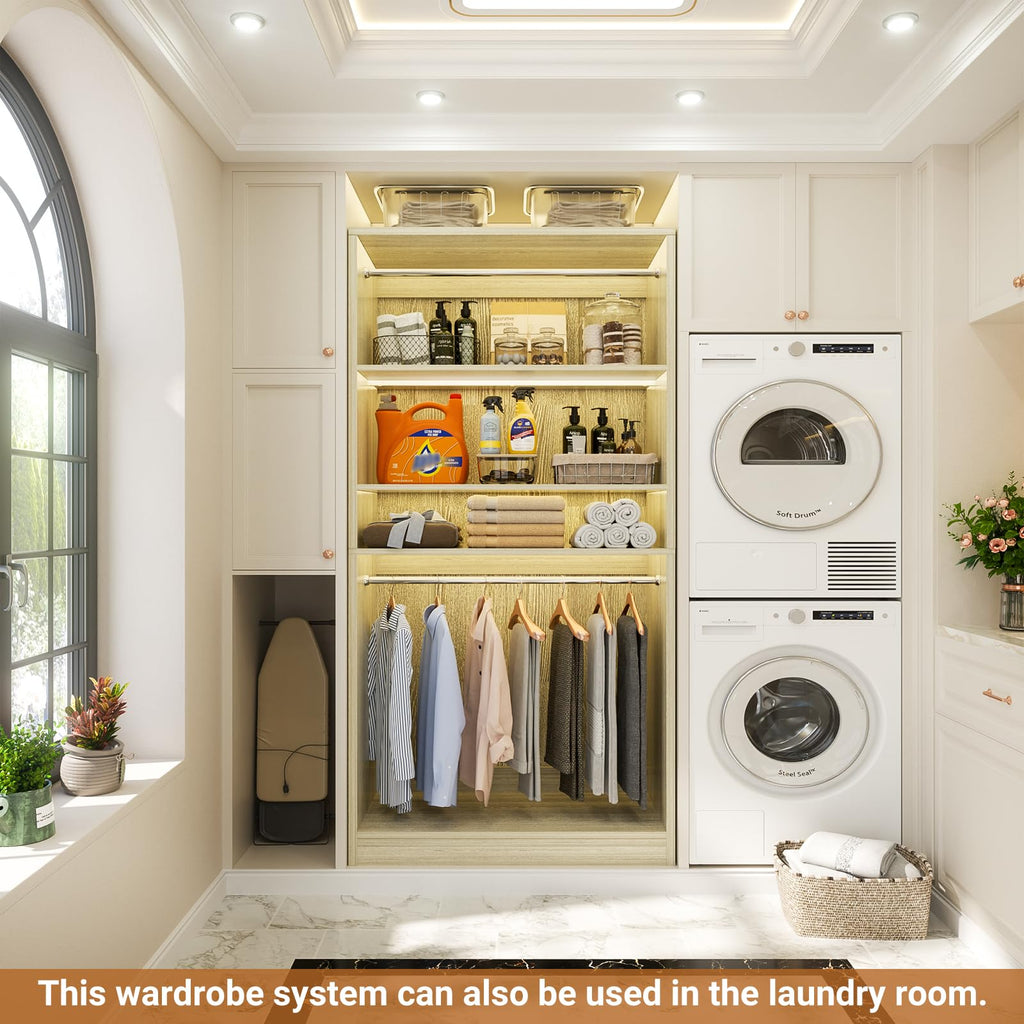 36 Inch Closet Systems with 2 Hanging Rods and Adjustable Shelves