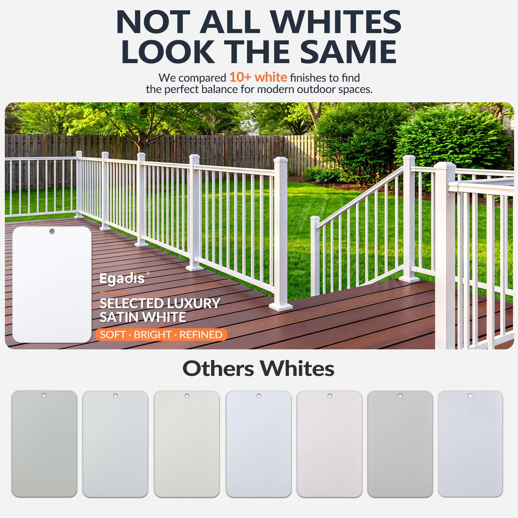 42 in x 8 ft Modular Stair Railing Kit, ASTM Certified, White