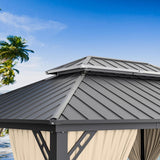 12' x 20' Hardtop Gazebo,Outdoor Aluminum Frame Permanent Pa - Image 8