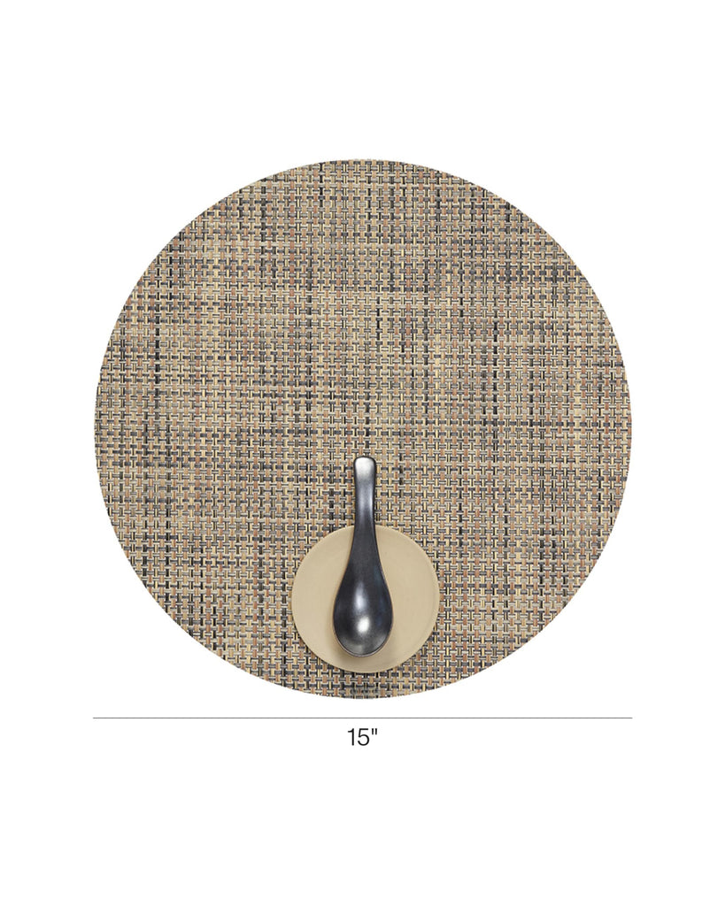 Basketweave Placemats, Round Woven Placemats Set of 4