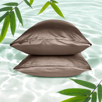 100% Rayon Made from Bamboo Pillowcase Set (King, Taupe)