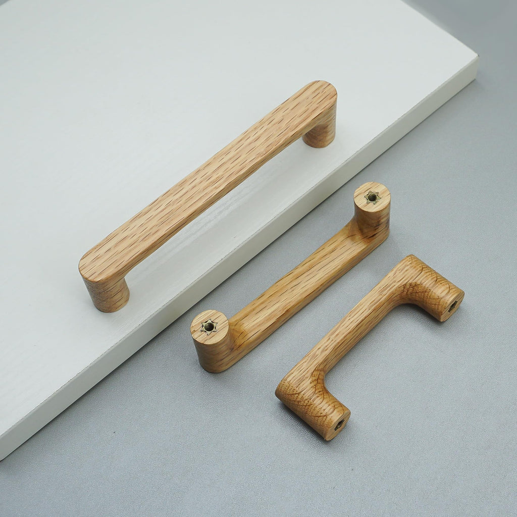 6 Pack White Oak Wood Drawer Pulls Handes Rustic Cabinet Pulls Handles Wood Dresser Knob Kitchen Furniture Hardware
