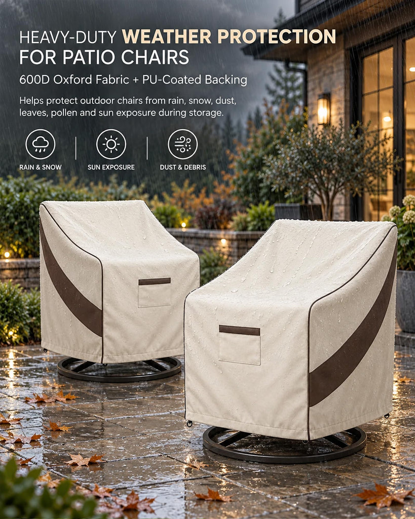 Waterproof 2 Pack, 600D Heavy Duty, 26x27x34 Beige