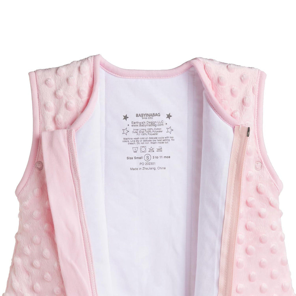 Very Warm 2.5 Tog Quilted Winter Model Baby Sleep Bag or Sack, Plush Minky Dot for Infants and Toddlers (Medium