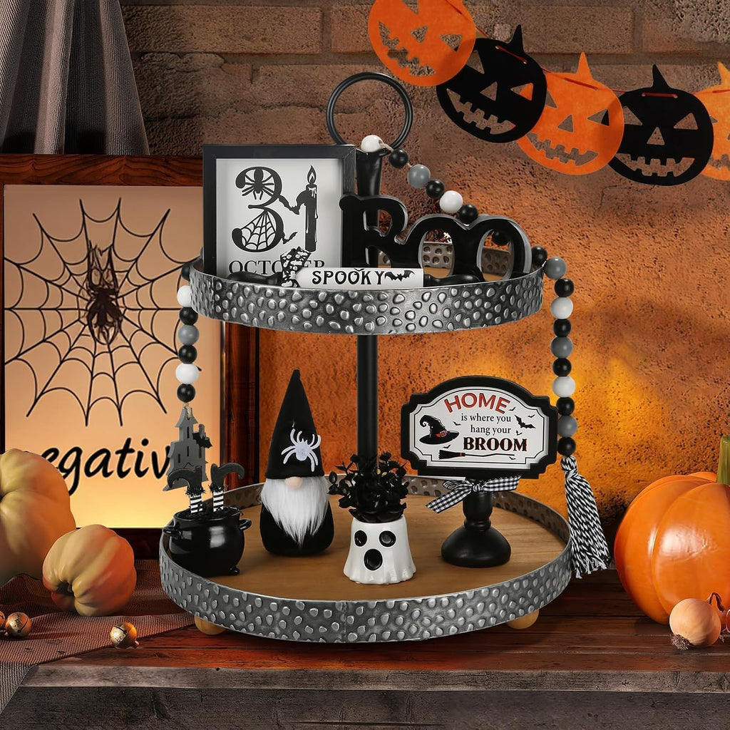 Halloween Decorations Farmhouse Tiered Tray Decor - Set of 8